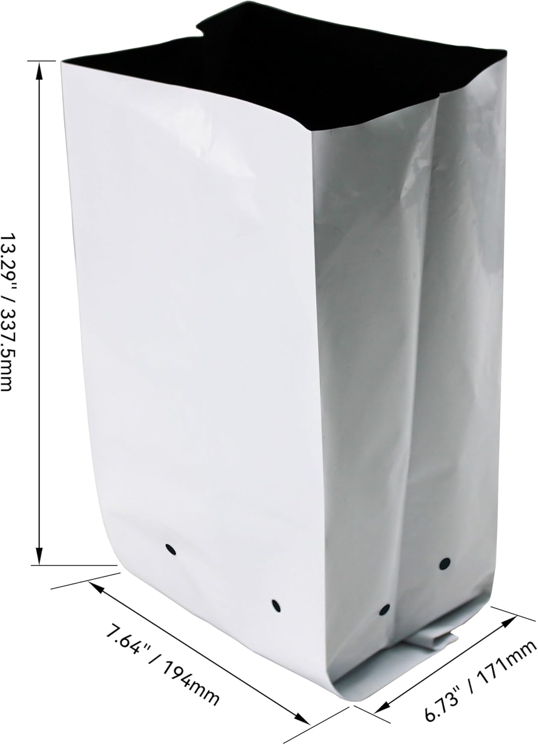 HFS(R Poly Grow Bag Planters Panda Film Black and White for Nursery Horticulture 3 Gallon - 50 PC (Pack of 2)
