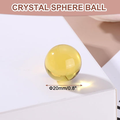uxcell 20mm/0.8" Crystal Sphere Ball Glass Solid Decorative Sphere Crystal Ball Prop Ornament for Feng Shui Divination Fortune Telling Tabletop Fountain Decoration, Gold Yellow