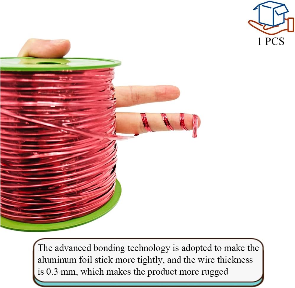 HAHIYO 350Yards/1050Feet/320M Red Metal Twist Ties for Bread Candy Coffee Plant Garden Cellophane Treat Bags Gift Wrapping Plastic Halloween Party Cake and Craft Projects