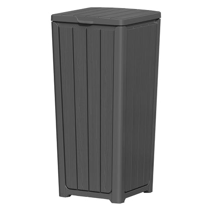 Outdoor Trash Can 23 Gallon Garbage Can with Lid Waterproof Resin Garbage Patio Waste Bin for Garden, Backyard, Deck,Black