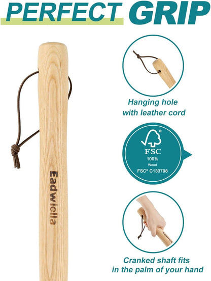 Hula Hoe Stirrup Hoe Mini for Weeding Action/Scuffle Loop Hoe Garden Tool 16Inch Hardwood Handle Push Pull Oscillating Hoe Gardening Weeder Cultivator Handheld for Cutting Weed Roots Loosening Soil