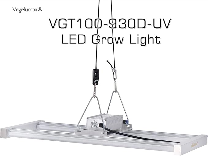 100W LED Grow Light Bar,UV IR Diodes Included,Sunlike Full Spectrum Growing Lamp for Horticulture Indoor Plant Growth Veg Flowering Fruiting,3300K,Aluminum Heat Sink,Power Dimmable
