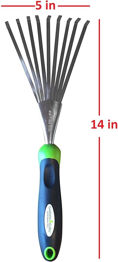 Garden Guru Stainless Steel Hand Rake Soil Tiller with Ergonomic Handle, Great for Gardening, Cultivating, Loosening Soil & Spreading Mulch, Raking Flower Beds - 1 Case (50 Pcs)