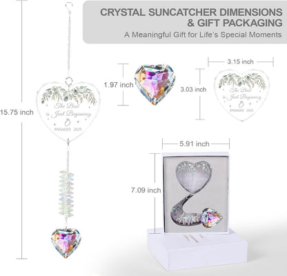 Engagement Gifts for Couples,Crystal Suncatcher for Newly Engaged,Happy Gift for Her,Engagement Gifts for Women,Friends Just Engaged Glass Ornament 2025