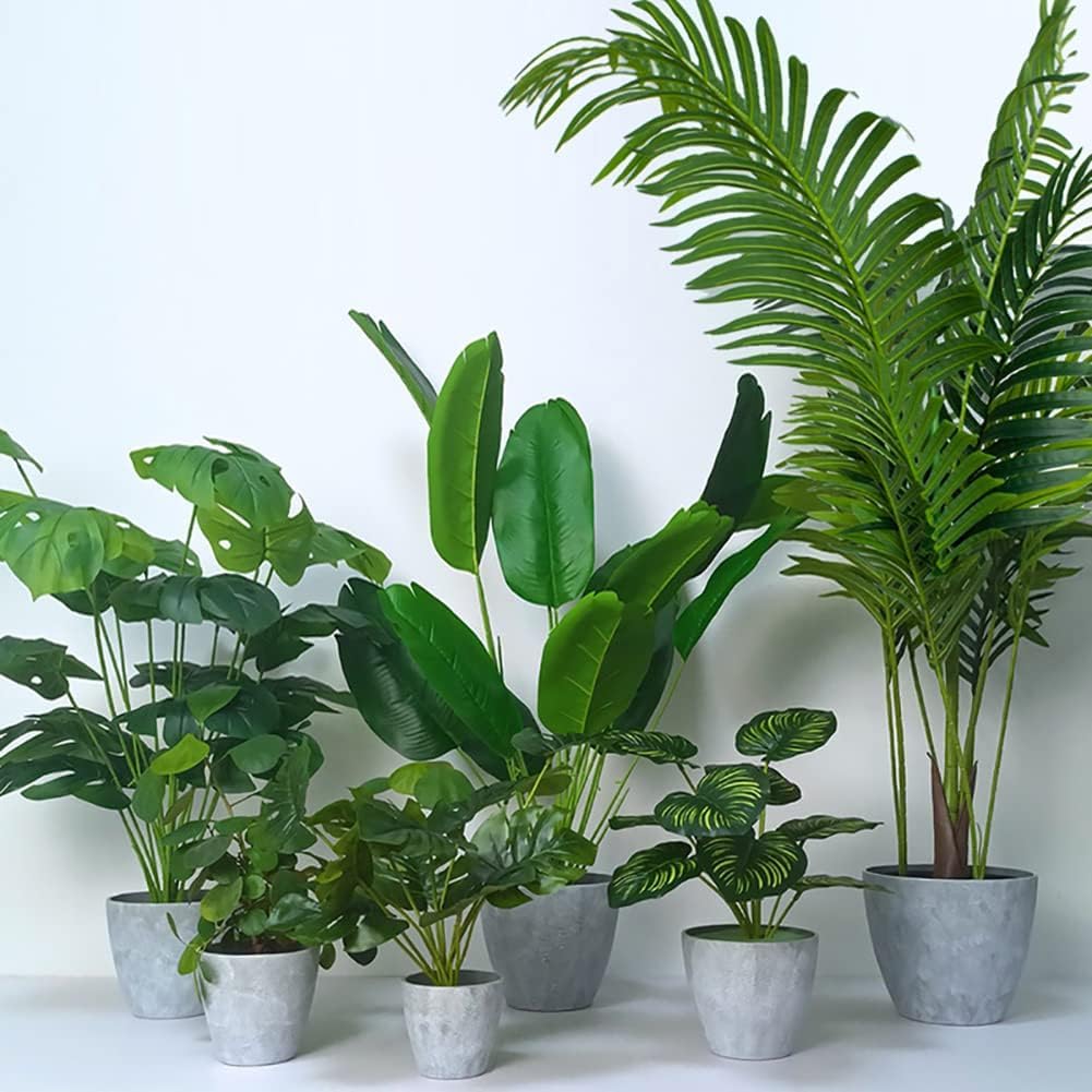 Plant Pots Indoor 7.5/6.5/6/5/4/3.5 Inch Set of 6 Plastic Planters for Indoor Plants with Drainage