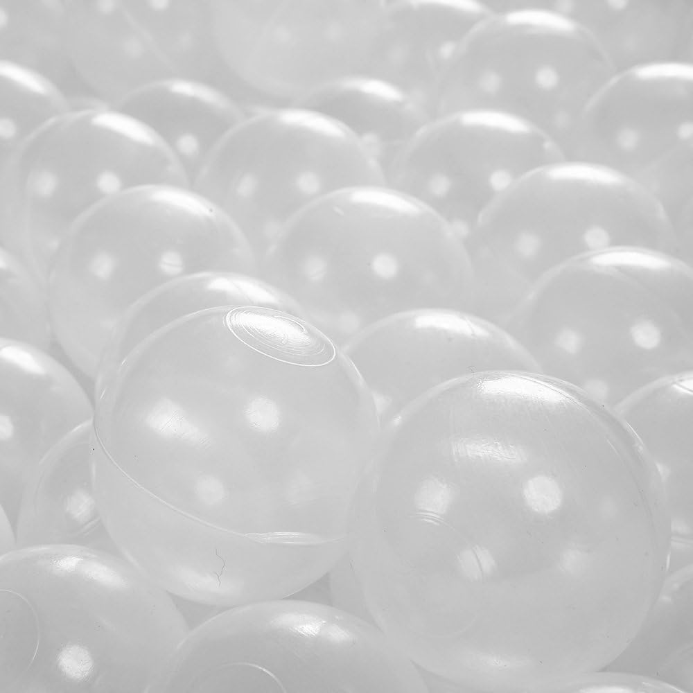 PlayMaty Clear Ball Pool Pit Balls - 100pcs Phthalate Free BPA Free Plastic Ocean Balls for Kids Fun Toys for Playhouse Play Tent Playpen Pool (Φ2.16)