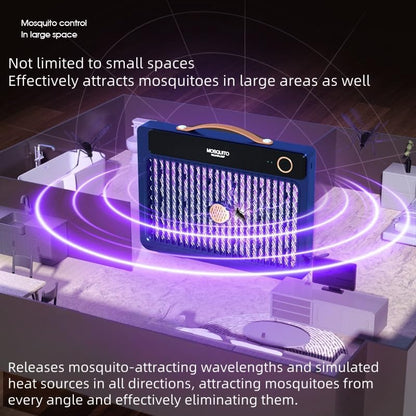 Portable Mosquito Killer Lamp with 4000mAh Rechargeable Battery, Indoor and Outdoor Use, Silent Bug Zapper, Cordless Electric Mosquito Trap for Camping, Home, and Travel (Blue)