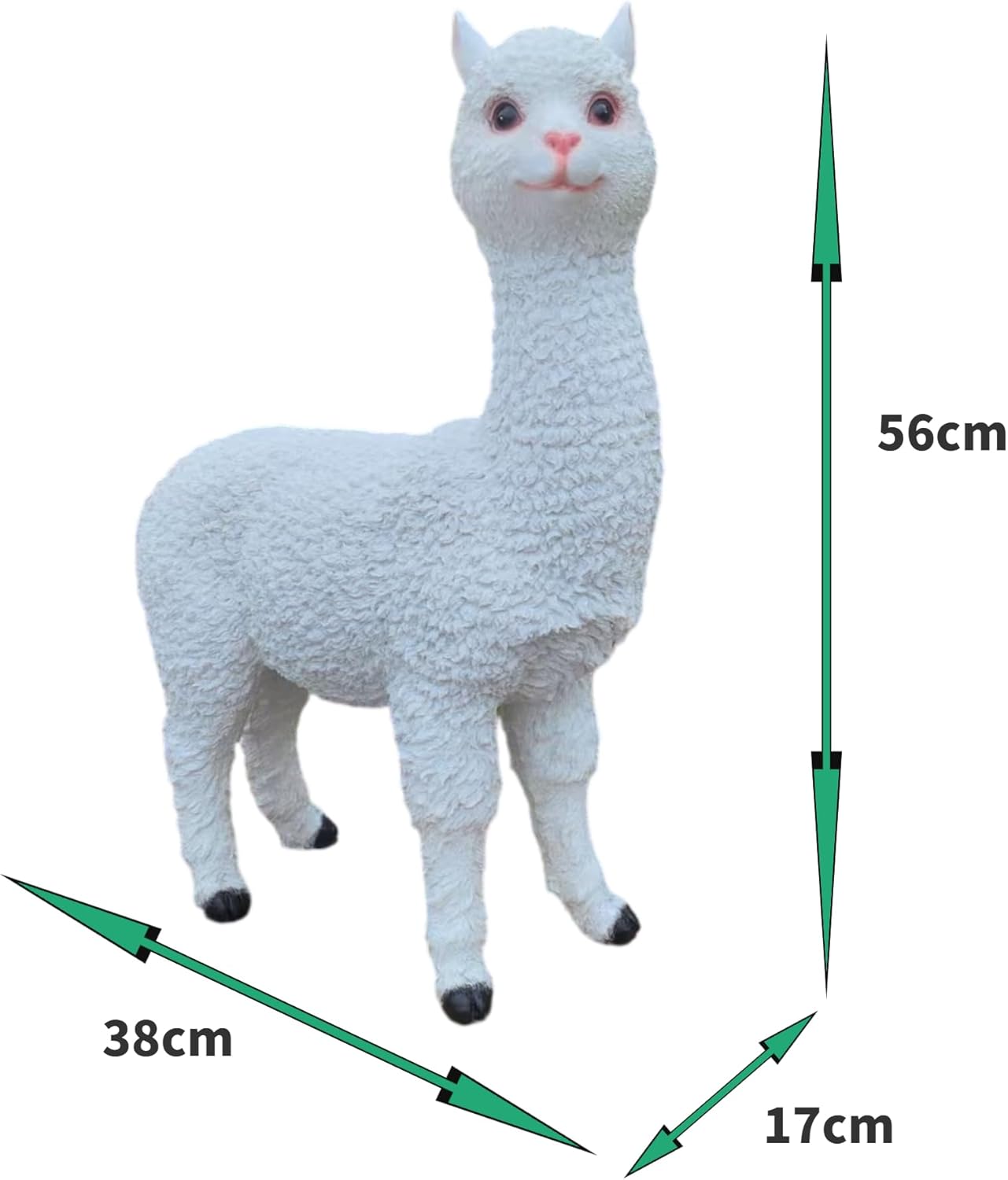 Outdoor Alpaca Statues, Courtyard Garden Decoration, Modern Minimalist Style Animal Ornaments, Sun Resistant and Waterproof Balcony Lawn Decoration, Creative Gifts (White)