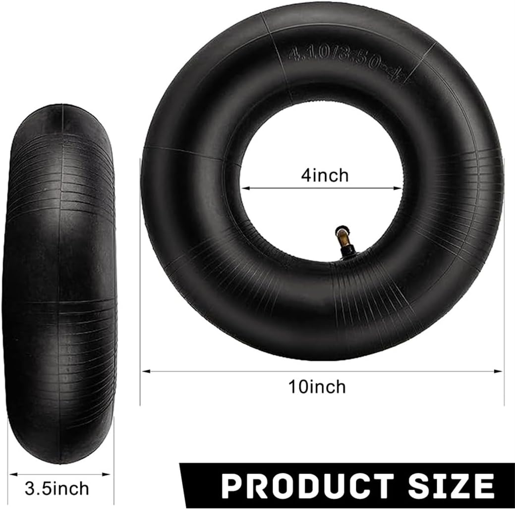 4.10/3.50-4 Inner Tube 2 Pack Heavy Duty Replacement Inner Tubes with TR-87 Bent Valve Stem for Wheelbarrows Mowers Hand Trucks