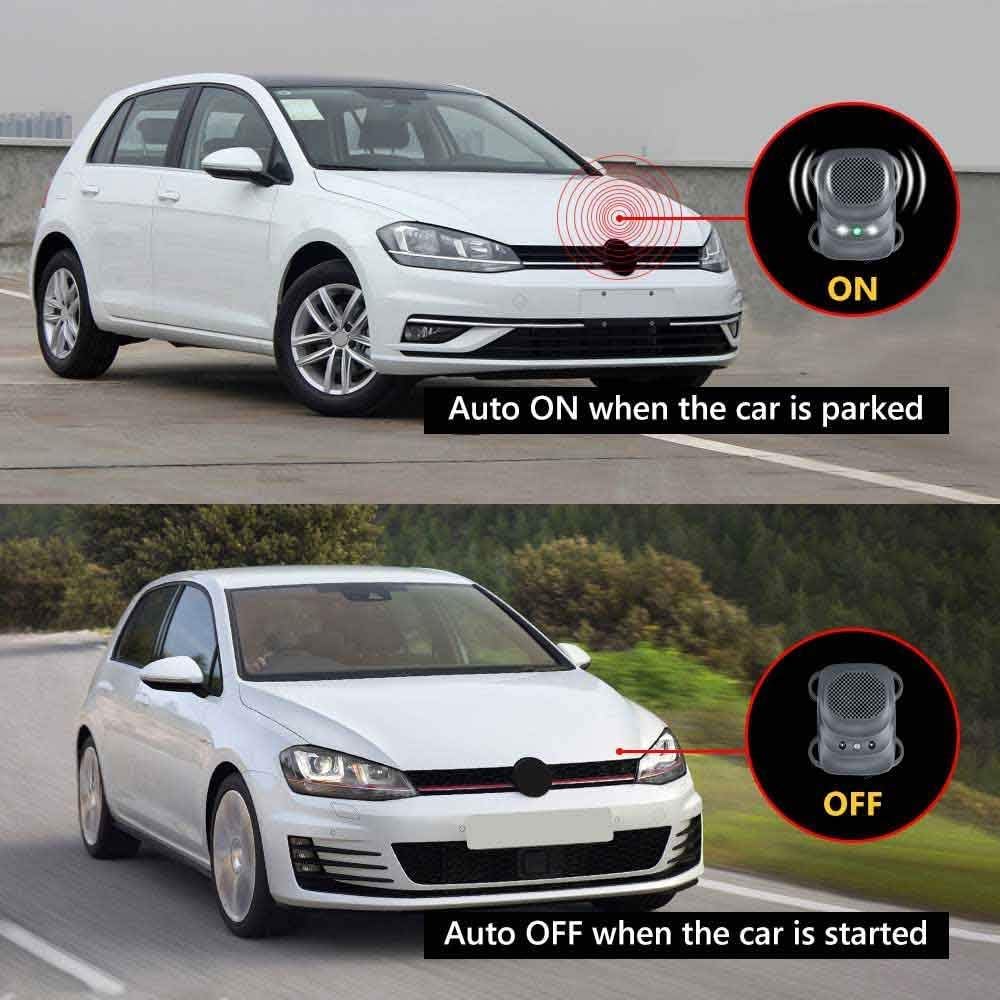 Under Hood Rodent Repellent for Car Engine with Strobe Lights Ultrasonic Mouse Repellent Mice Deterrent Rat Repeller Squirrel Repeller RV Protection for 12V 24V Car Battery 2 Pack