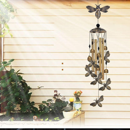 Bronze Bee Wind Chimes Decor, Mobile Blessing Wind Bells Decorate, Sympathy Wind Catcher, Memorial Gifts for Mom,Grandma,Woman (Housewarming/Outside/Indoor/Home/Room/Porch/Yard/Garden Decoration)