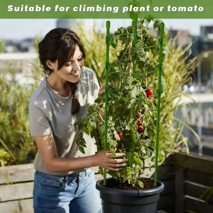 Tomato Cage Plant Support Cages for Garden, Upgrade Garden Plant Stakes with Adjustable Rings, Plants Trellis for Tomato, Flower, Climbing Plants, with Plant Tie and Clips 3 Pack 18 inches