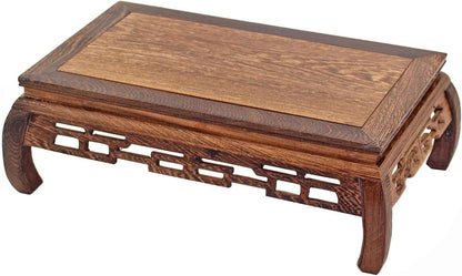 GOLDY&WENDY Oriental Furniture Rosewood Rosewood Pedestal Stand Rectangular Carved Wooden Base Art Antique Furniture Decoration