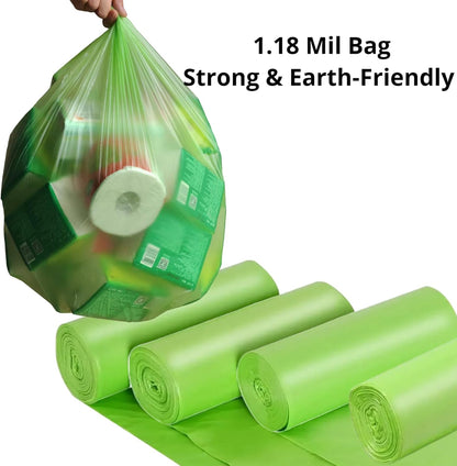 Biodegradable Trash Bags 13+ Gallon-Plant-Based Tall Kitchen compostable Waste Bags, Heavy Duty 1.18 Mil & Leakproof, 50 L, Fits 13 Gallon Bins, Recyclable -Strong Large Trash Bags (60 Count)