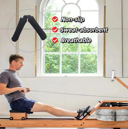 2Pcs Thickened Rowing Machine Handles Cover, Fits Most Rowing Machine, Non-Slip & Breathable Handle Cover（Black）