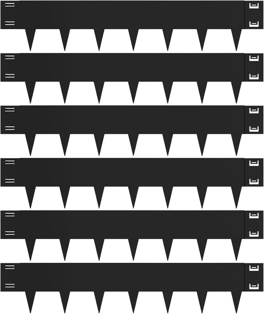 Black Steel Landscape Edging - 6 Pack, 40" L x 10" H Each (20ft Total), Bendable Metal Edging for Yard, Garden, Lawn