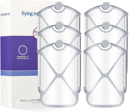 Flying Insect Trap Refills & 6 Cartridges, Compatible with ZEVOM364A Refill (6 Cartridges)