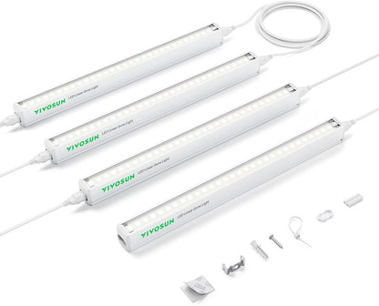 VIVOSUN T5 Grow Lights for Indoor Plants, 5000K Full Spectrum 24W(4 X 6W), 1FT LED Plant Light Strip for Seed Starting, Greenhouse, Hydroponics, SGS Compatible, Linkable, 4-Pack
