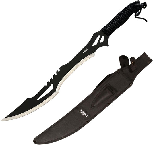 Sword Machete with Nylon Sheath and Lanyard Jungle Hunter Machete for Outdoor Adventure
