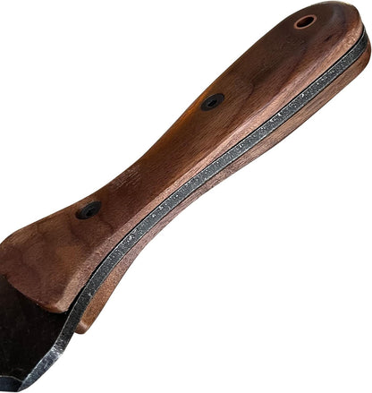 Garden Guru Hori Hori Gardening Knife for Weeding Digging Pruning & Cultivating - Stainless Steel Full Tang Blade | Walnut Wood Handle | Marks for Measuring Planting Depth | Nylon Sheath for Storage