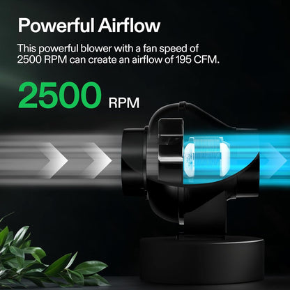 VIVOSUN D4 4 Inch 195 CFM Inline Duct Ventilation Fan HVAC Vent Blower for Hydroponics Grow Tent