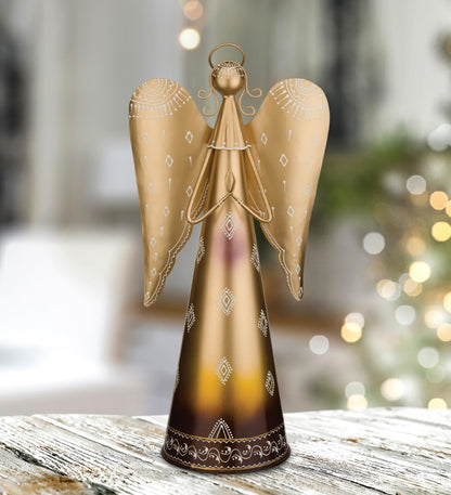 Regal Art & Gift Angel Statue - Metal Indoor/Outdoor Garden Statue Deals, Elegant Garden Decor, Beautiful Gifts for Women, Exquisite Angel Statues for Garden, 23-Inch, Gold