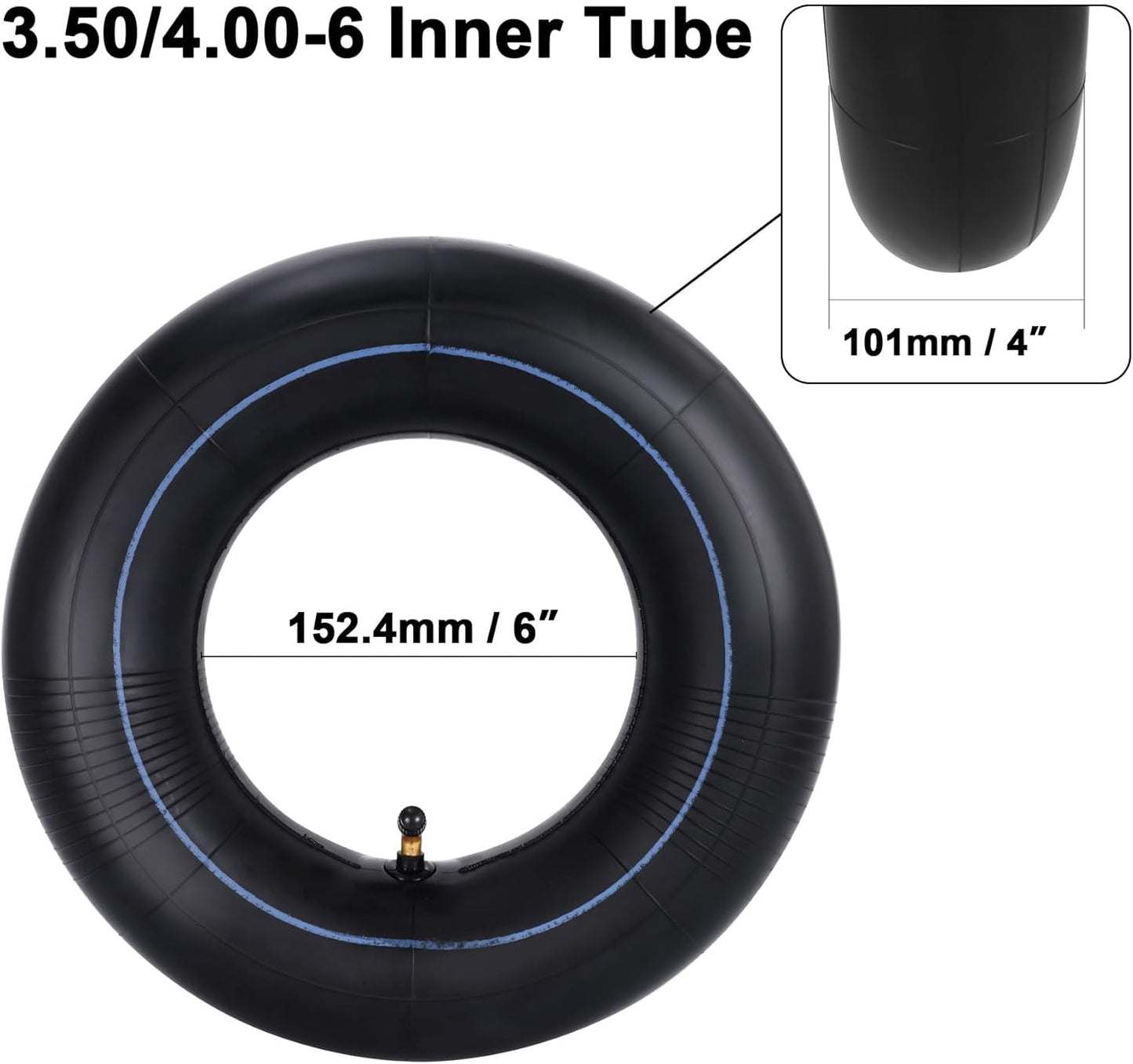 RUTU 4.00-6 Tube 4.10/3.50-6 Heavy Duty Inner Tube with TR87 Bent Valve Stem Replacement for Go Kart Wheelbarrow ATV Lawn Mower Hand Truck Snow Blowers Gorilla Cart 2 Pack