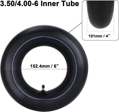 RUTU 4.00-6 Tube 4.10/3.50-6 Heavy Duty Inner Tube with TR87 Bent Valve Stem Replacement for Go Kart Wheelbarrow ATV Lawn Mower Hand Truck Snow Blowers Gorilla Cart 2 Pack