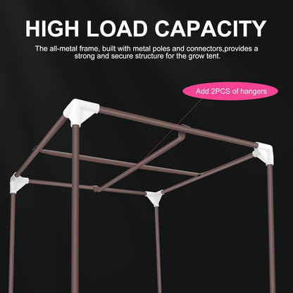 ATOUR 4x4 Grow Tent, 48"x48"x80'' High Reflective Mylar 1680D Hydroponic Grow Tents, Waterproof Grow Tent with Double Cleart Observation Door and Floor Tray, for Indoor Plant Growing