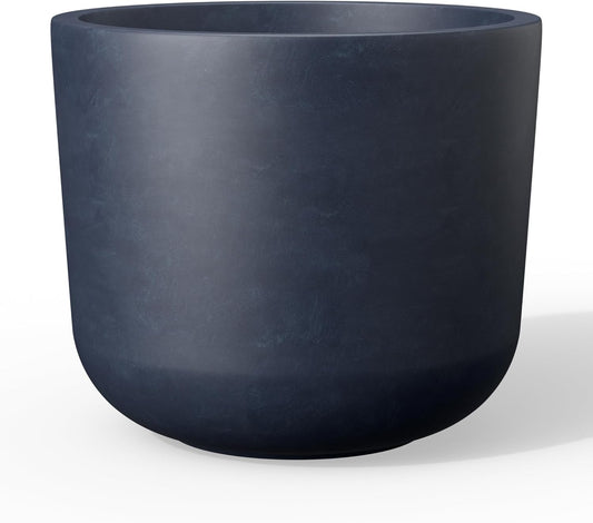 Kante Round Concrete Planter, 13.2 Inch Dia Classic Style Large Plant Pot with Drainage Hole for Indoor & Outdoor Plants, Ideal for Home, Patio, Garden, Charcoal
