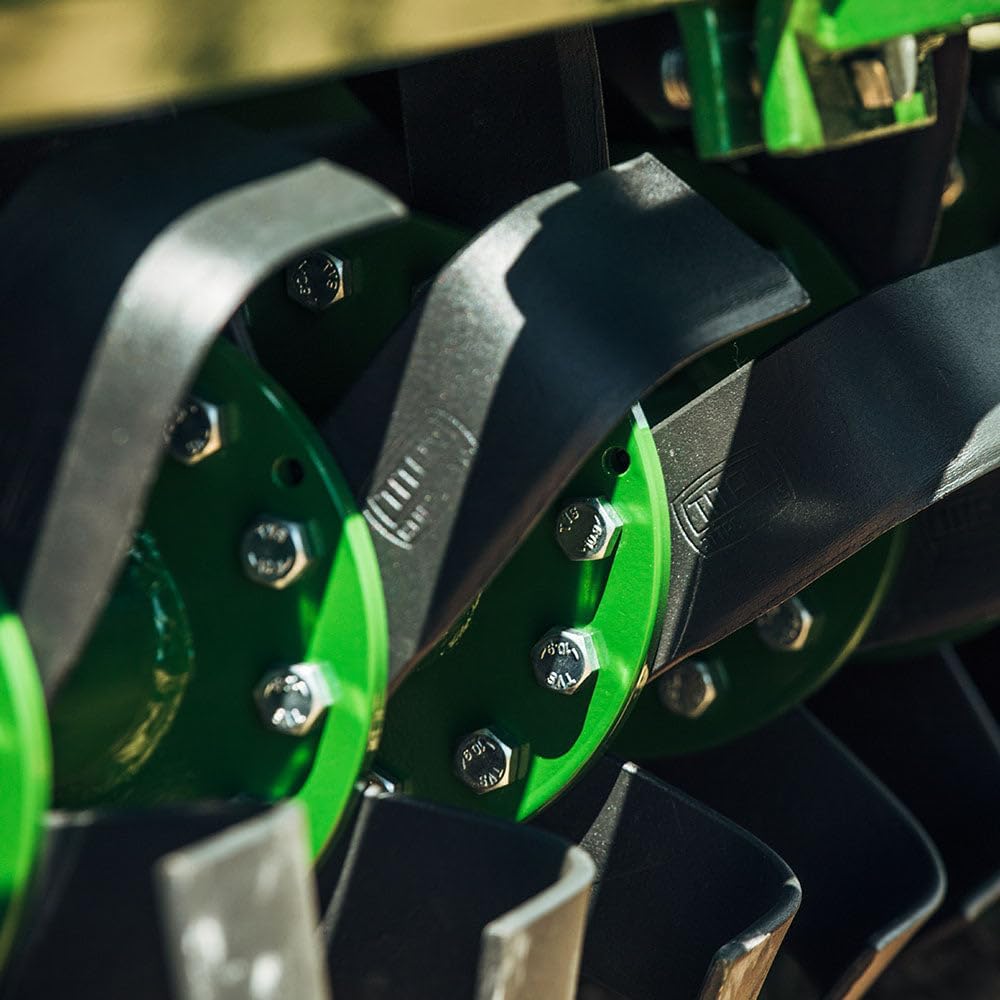 Titan Attachments 3 Point 48" Rotary Tiller Attachment, Fits Cat 1 Tractors, Green Finish, PTO Driven Cultivator with a 540 RPM Gearbox, Replaceable Tines, Aerates Ground Soil