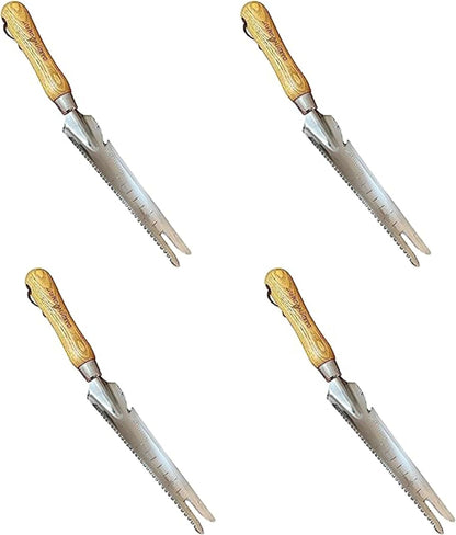 Garden Guru Hand Weeder Trowel with Ergonomic Handle – Stainless Steel Weeding & Digging Knife – Rust Resistant - Perfect for Weeding, Transplanting, Digging, Pruning, Cutting (4Pack)