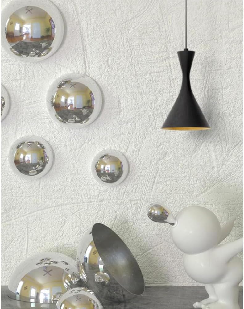 7pcs Half Gazing Globe Mirror Ball,Silver 304 Stainless Steel Hollow Polished Reflective Smooth Garden Sphere,Colorful and Shiny Addition to Any Garden or Home