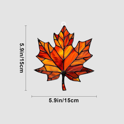 4PCS Maple Leaf Acrylic Fall Ornament Window Hanging Autumn Leaf Decoration, Acrylic Fall Leaves Wall Art Decor Pendent Suncatcher for Fall Autumn Thanksgiving Festival Xmas Party Supplies