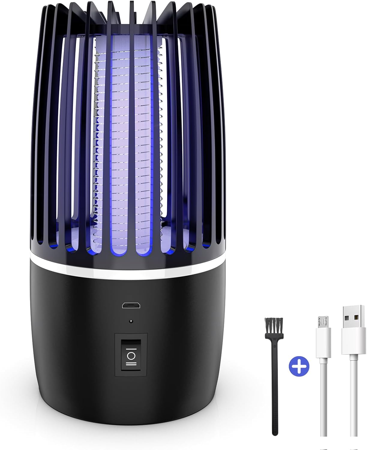 Tiptop Home Bug Zapper Indoor, Rechargeable Bug Zapper with Powerful Fan & Large Storehouse for Gnats, Moths, Fruit Flies, Indoor Insect Killer Trap for Bedroom, Office, Kitchen