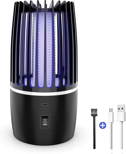 Tiptop Home Bug Zapper Indoor, Rechargeable Bug Zapper with Powerful Fan & Large Storehouse for Gnats, Moths, Fruit Flies, Indoor Insect Killer Trap for Bedroom, Office, Kitchen