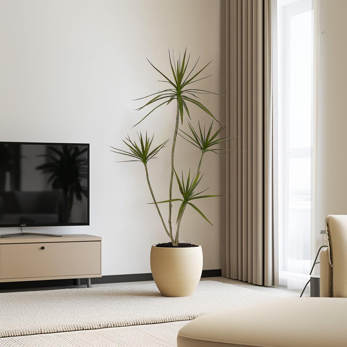 Artificial Dracaena marginata,5ft Tall Fake Plants Artificial Dracaena marginata Plants for Indoor, Fake Trees for Office Home Living Room Floor Patio Greening Porch Decor