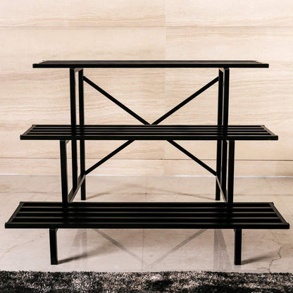 Zhongma 3 Tier Sturdy Metal Plant Stand, L35.43 x W26 x H23.6 inch, Heavy Duty Plant Holder for Home Indoor and Outdoor, 660 LBS Capacity & Heavy Duty Construction