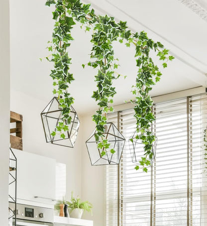 RECUTMS 74.8inch Artificial Ivy Vines 2 Pack Fake Hanging Plants with Leaves UV Resistant Faux Garland Greenery for Bedroom Wall Window Wedding Party Decoration