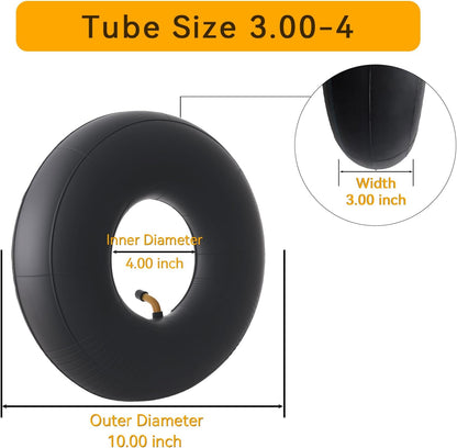 2-Pcs 3.00-4 Inner Tube 260x85 10x3" Tube for Scooter/ATV/Wheelbarrows/Tractors/Mowers and More