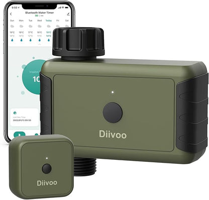 WiFi Water Timer for Garden Hose, Diivoo Smart Sprinkler Irrigation Timer with Hub, Up to 20 Separate Watering Schedules, Compatible with Alexa and Google Home