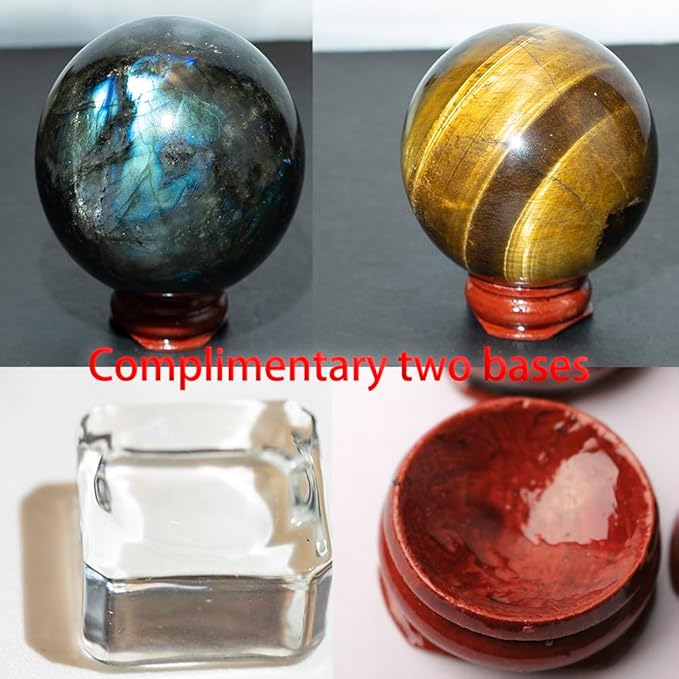 4-5CM/1.58-1.97inch Natural Crystal Ball Labradorite Sphere Moonstone Stone Crafts Polished Decorative Sphere Reiking Healing Crystals Ball Stone Fengshui Home Decoration (40-50mm, Labradorite)