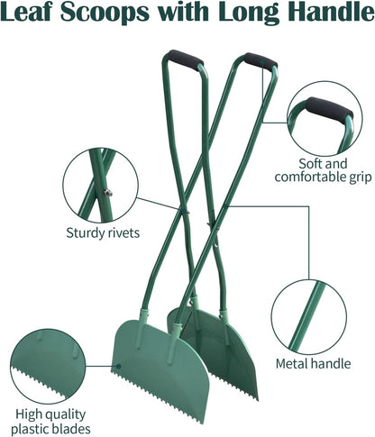 Leaf Grabber, Grabber Rake, Leaf Picker Upper, Leaf Scoops with Long Handle, Rakes for Yard Work, Yard Tools for Garden Cleaning