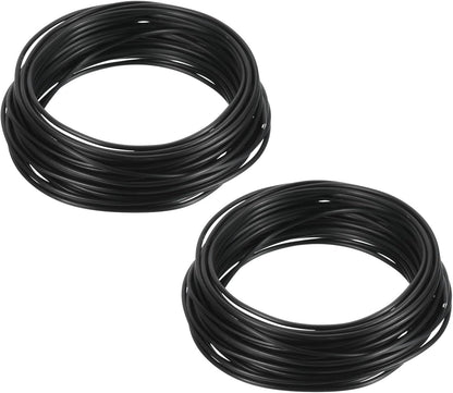 PATIKIL 2.0mm Bonsai Training Wire, 2 Rolls Floral Wire Stems Anodized Aluminum Tree Wire 65.6 Feet Total for Gardening Branch Fixing, Black