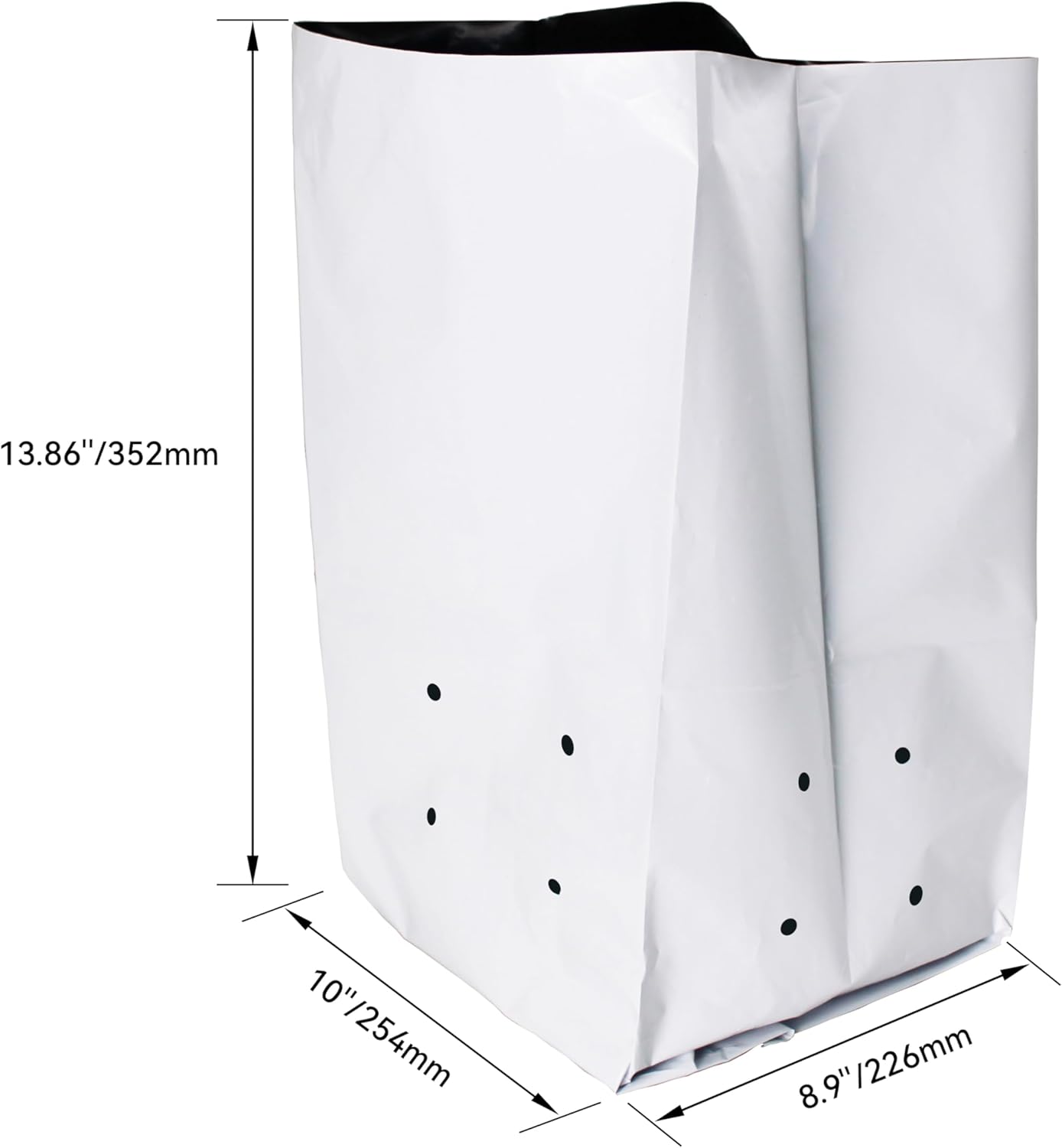 HFS(R Poly Grow Bag Planters Panda Film Black and White for Nursery Horticulture 7 Gallon - 25 PC (Pack of 2)