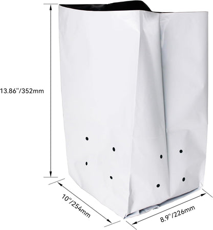 HFS(R Poly Grow Bag Planters Panda Film Black and White for Nursery Horticulture 7 Gallon - 25 PC (Pack of 2)
