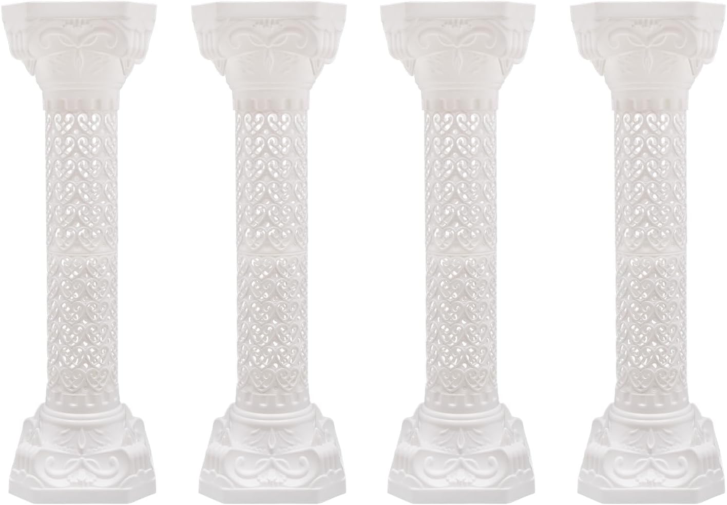 Roman Columns Wedding Column Stand Roman Pillar Plant Stand Plastic Greek Column Statue Pedestal Flower Pot Holder Decor, Elegant Decorative Column for Wedding Event Party, White