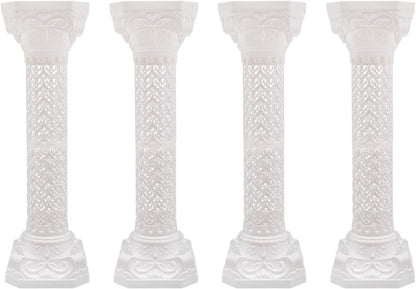 Roman Columns Wedding Column Stand Roman Pillar Plant Stand Plastic Greek Column Statue Pedestal Flower Pot Holder Decor, Elegant Decorative Column for Wedding Event Party, White