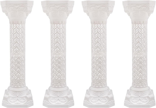 Roman Columns Wedding Column Stand Roman Pillar Plant Stand Plastic Greek Column Statue Pedestal Flower Pot Holder Decor, Elegant Decorative Column for Wedding Event Party, White