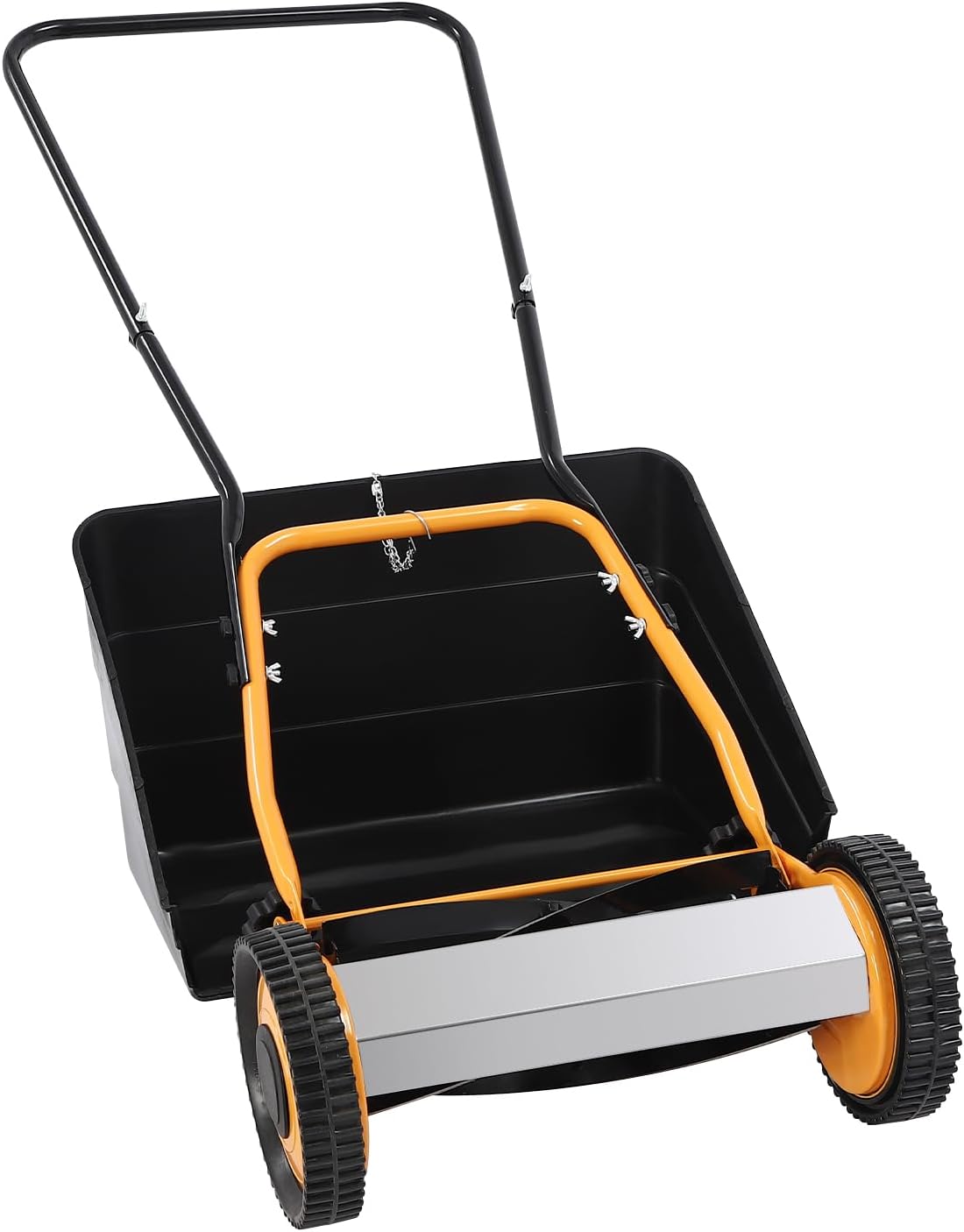 14-Inch Manual Push Reel Lawn Mower with Collection Bag, 5-Edged Blades, 14in Cutting Width, Walk-Behind Lawn Mower